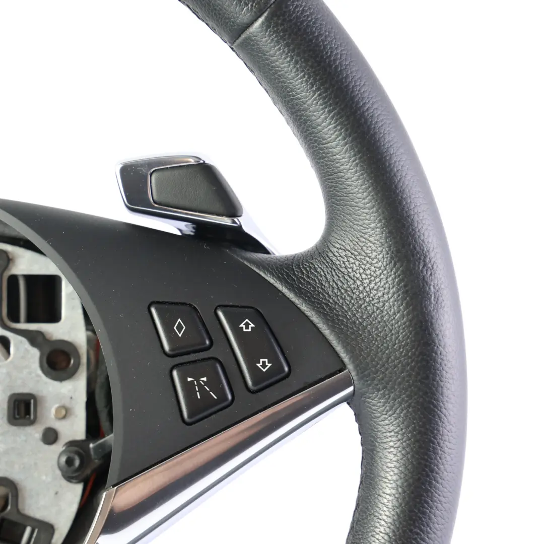 Steering Wheel Black Leather Sport Paddle Shift Lane Assistant to BMW E60 LCI with Part number 6774124 BMW E60 LCI Steering Wheel Black Leather Sport Paddle Shift Lane Assistant - SKU 6774124-1 - Part number 6774124