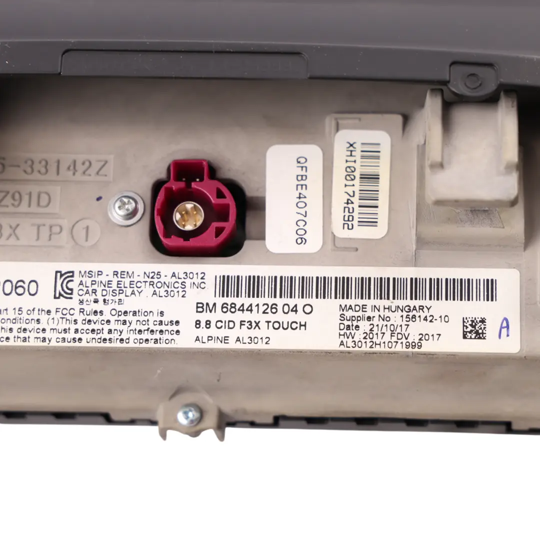  Pantalla De a bordoBMW F45 F46 Central Information Display Monitor 6,5" 9317941 - SKU 6844126 - Número de pieza 6844126