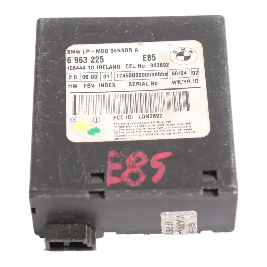 Moduł Sterownik Czujnika Alarmu do BMW Z3 E36 Z4 E85 o numerze 6963225 BMW Z3 E36 Z4 E85 Moduł Sterownik Czujnika Alarmu - SKU 6963225 - Numer Części 6963225