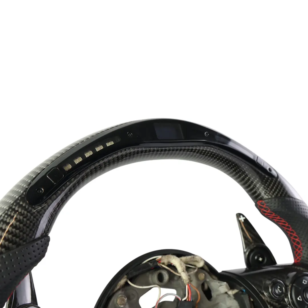 Pelle Carbonio Fondo Piatto LED Cambio Paddle per Mini Cooper S JCW F56 Volante con numero di parte 6996049 Mini Cooper S JCW F56 Volante Pelle Carbonio Fondo Piatto LED Cambio Paddle - SKU 6996049-4 - Numero di parte 6996049