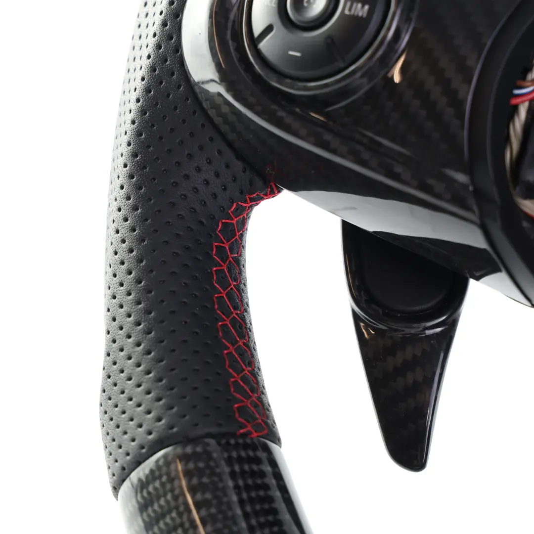 Mini Cooper S JCW F56 Volante Pelle Carbonio Fondo Piatto LED Cambio Paddle - SKU 6996049-4 - Numero di parte 6996049