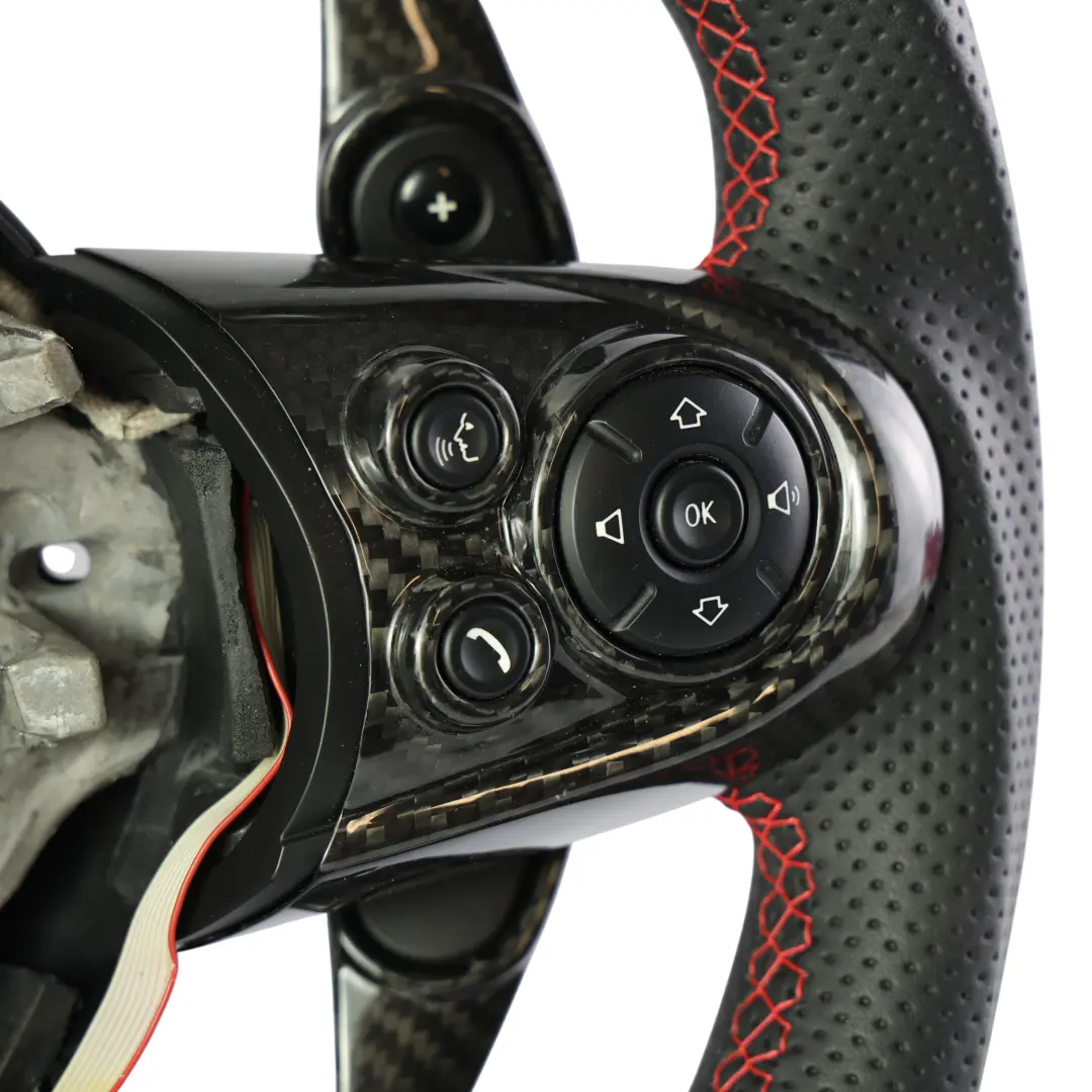 Pelle Carbonio Fondo Piatto LED Cambio Paddle per Mini Cooper S JCW F56 Volante con numero di parte 6996049 Mini Cooper S JCW F56 Volante Pelle Carbonio Fondo Piatto LED Cambio Paddle - SKU 6996049-4 - Numero di parte 6996049