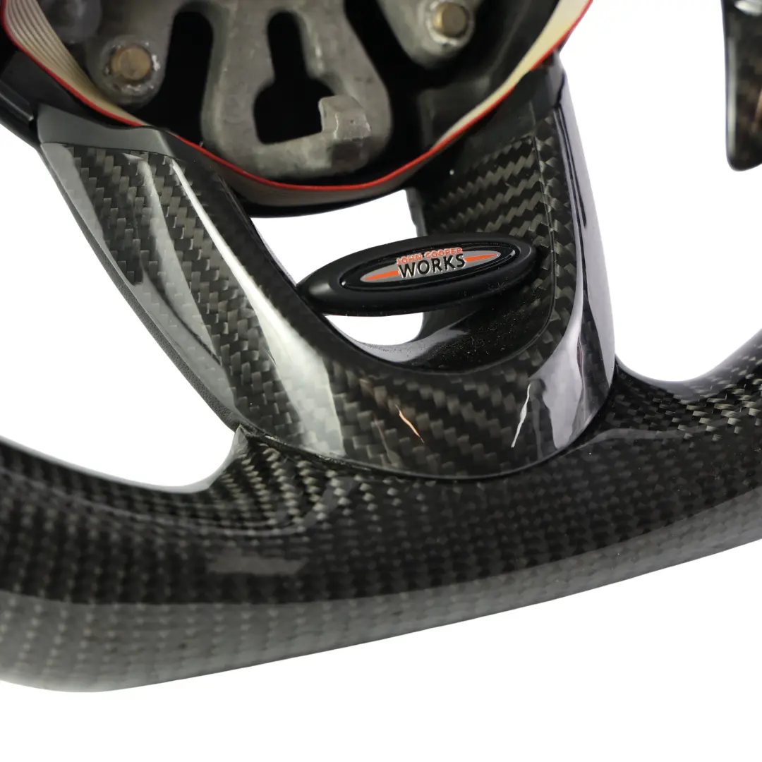 Pelle Carbonio Fondo Piatto LED Cambio Paddle per Mini Cooper S JCW F56 Volante con numero di parte 6996049 Mini Cooper S JCW F56 Volante Pelle Carbonio Fondo Piatto LED Cambio Paddle - SKU 6996049-4 - Numero di parte 6996049