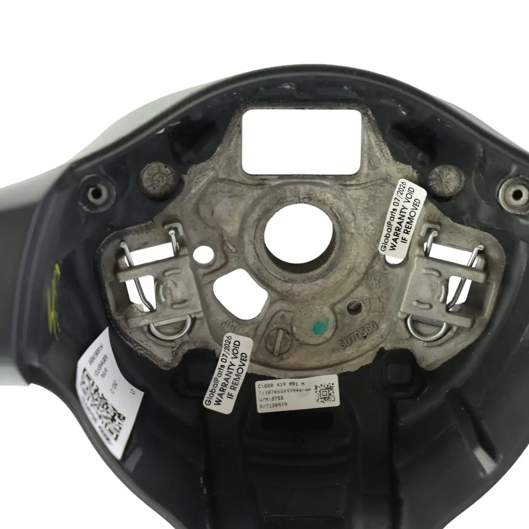 MK5 6R Steering Wheel 3 Spoke Black Leather to VW Volkswagen Polo with Part number 6R0419091H VW Volkswagen Polo MK5 6R Steering Wheel 3 Spoke Black Leather - SKU 6R0419091H - Part number 6R0419091H