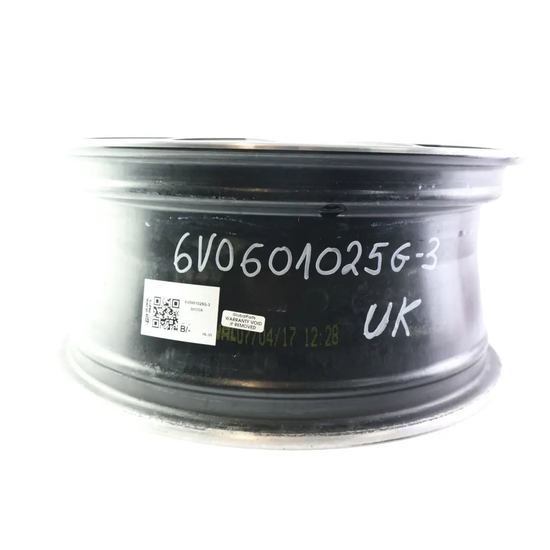 Skoda Fabia Rapid Black Alloy Wheel Rim 16" 7J ET:46 - SKU 6V0601025G-3 - Part number 6V0601025G