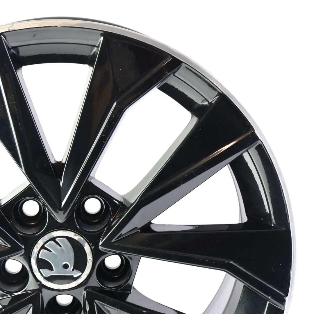 Skoda Fabia Rapid Black Alloy Wheel Rim 16" 7J ET:46 - SKU 6V0601025G-4 - Part number 6V0601025G