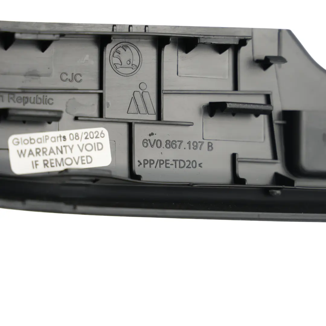 Skoda Fabia NJ Front Door Grab Handle Cover Panel Left N/S - SKU 6V0867197B - Part number 6V0867197B
