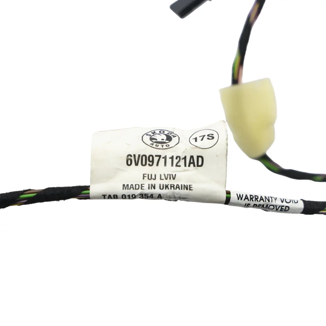 Skoda Fabia Mk3 NJ Front Door Wiring Loom Harness Passenger Side - SKU 6V0971121AD - Part number 6V0971121AD
