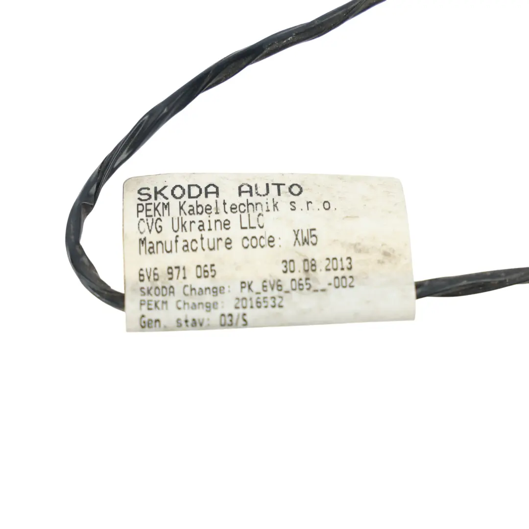 Skoda Fabia Mk3 Rear Bumper Parking Sensor Wiring Harness Loom Cable - SKU 6V6971065 - Part number 6V6971065