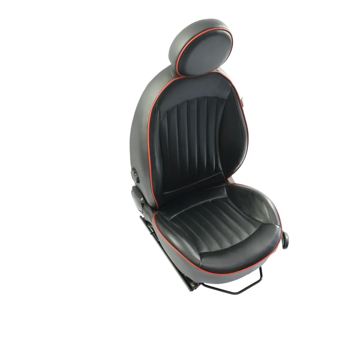 Mini R57 Fotel Lewy Ogrzewany JCW Sport Skóra Carbon Black Czerwone Lamówki - SKU 7278633-1 - Numer Części 7278633