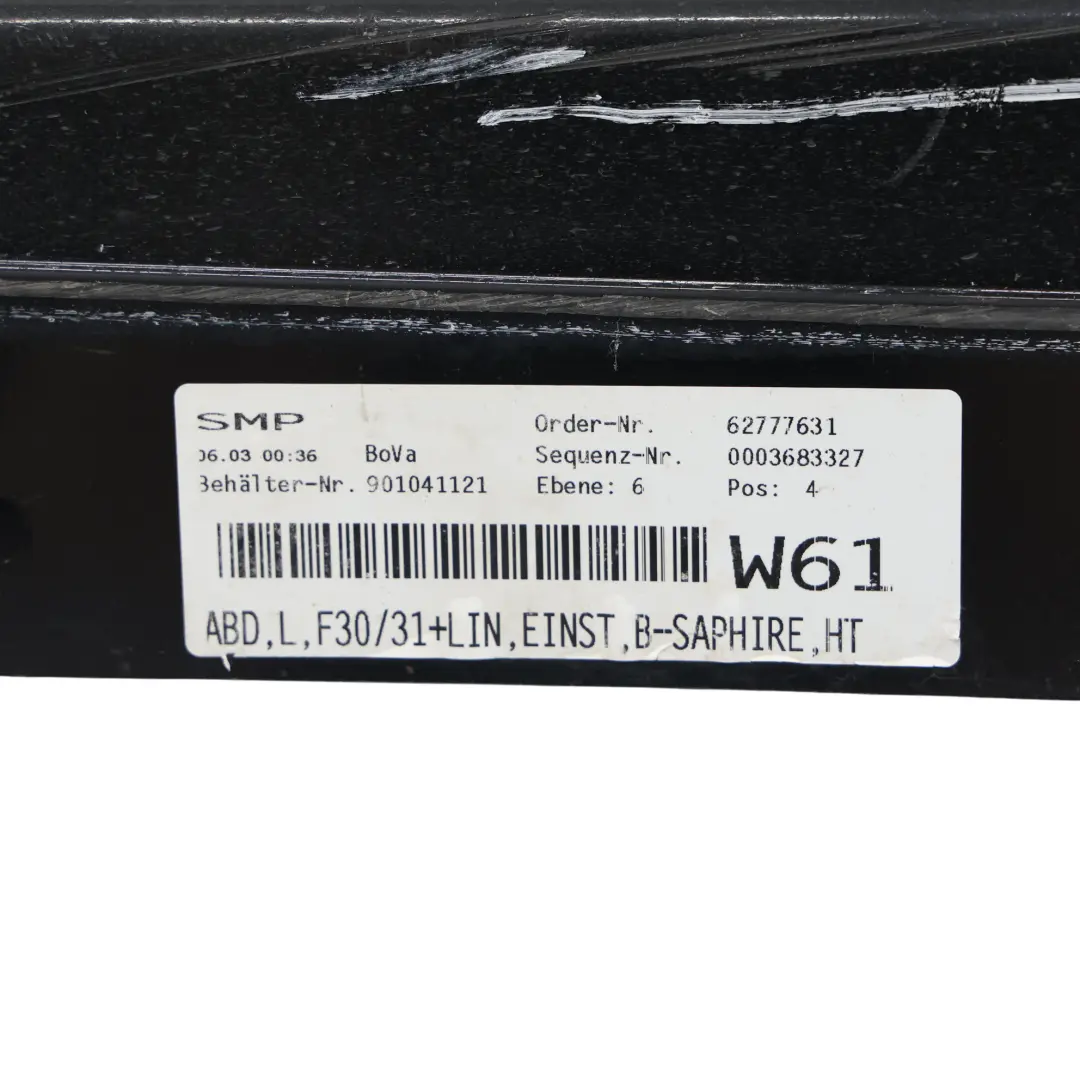 BMW 3 F30 F31 Schweller Abdeckung Links Saphirschwarz Metallic 475 - SKU 7312751-BS2 - Teilenummer 7312751