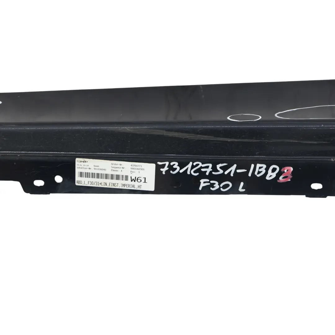 Listwa Progowa Lewa Imperialny Niebieski Metaliczny A89 do BMW F30 F31 o numerze 7312751 BMW F30 F31 Listwa Progowa Lewa Imperialny Niebieski Metaliczny A89 - SKU 7312751-IBB3 - Numer Części 7312751