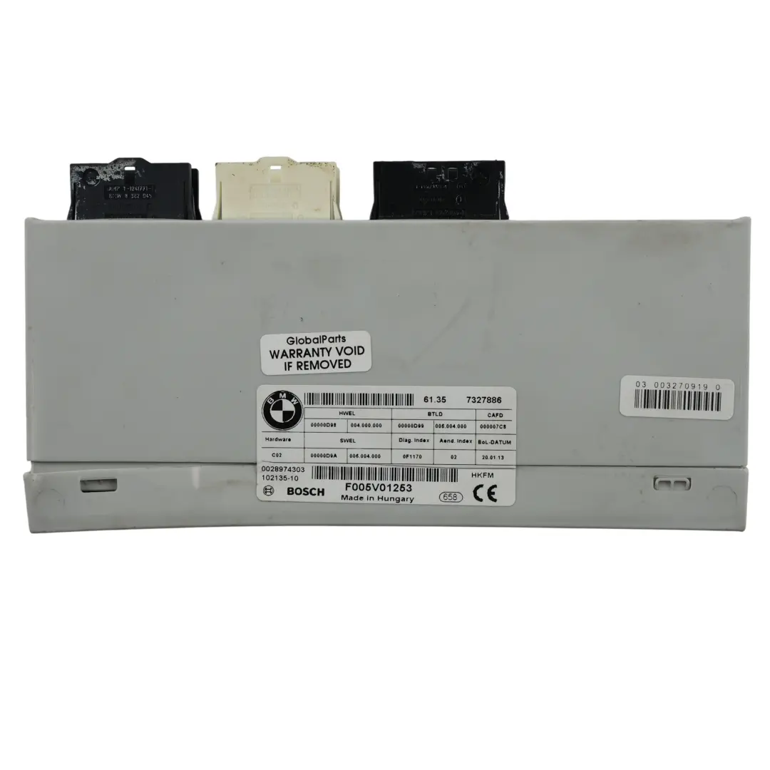 Control Unit Rear Function Module to BMW F01 F02 F03 F10 LCI X3 F25 with Part number 7327886 BMW F01 F02 F03 F10 LCI X3 F25 Control Unit Rear Function Module - SKU 7327886-1 - Part number 7327886