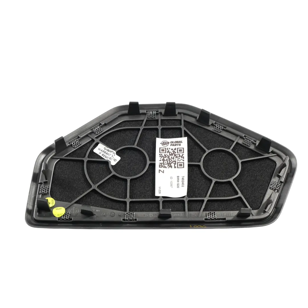 Shelf Speaker Trim Cover Grille Right O/S Harman Kardon to BMW G20 F44 Rear with Part number 7482402 BMW G20 F44 Rear Shelf Speaker Trim Cover Grille Right O/S Harman Kardon - SKU 7482402 - Part number 7482402