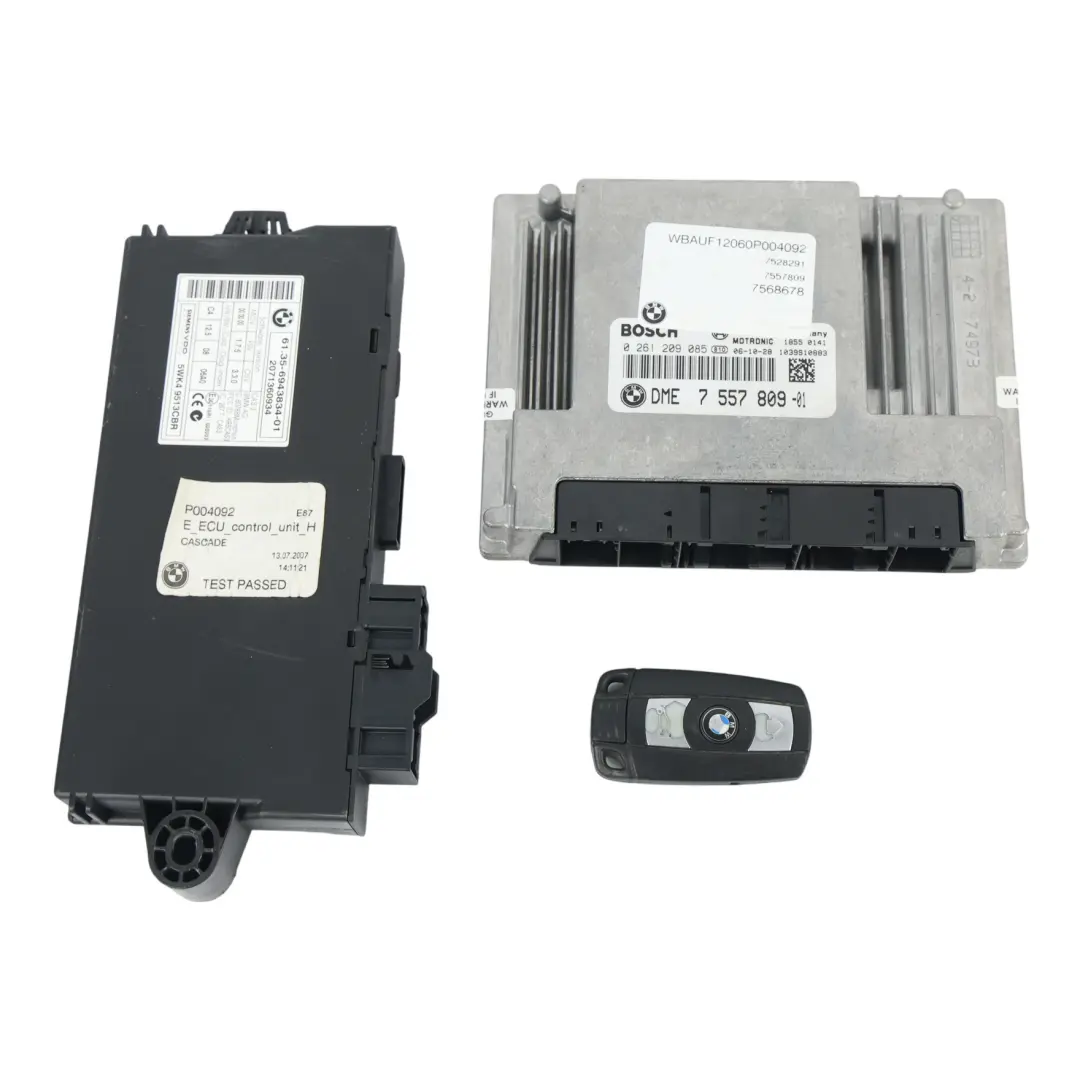 BMW E87 E90 N45 116i 316i Gasolina ECU Kit DME CAS 3 Clave Manual - SKU 7557809-10 - Número de pieza 7557809