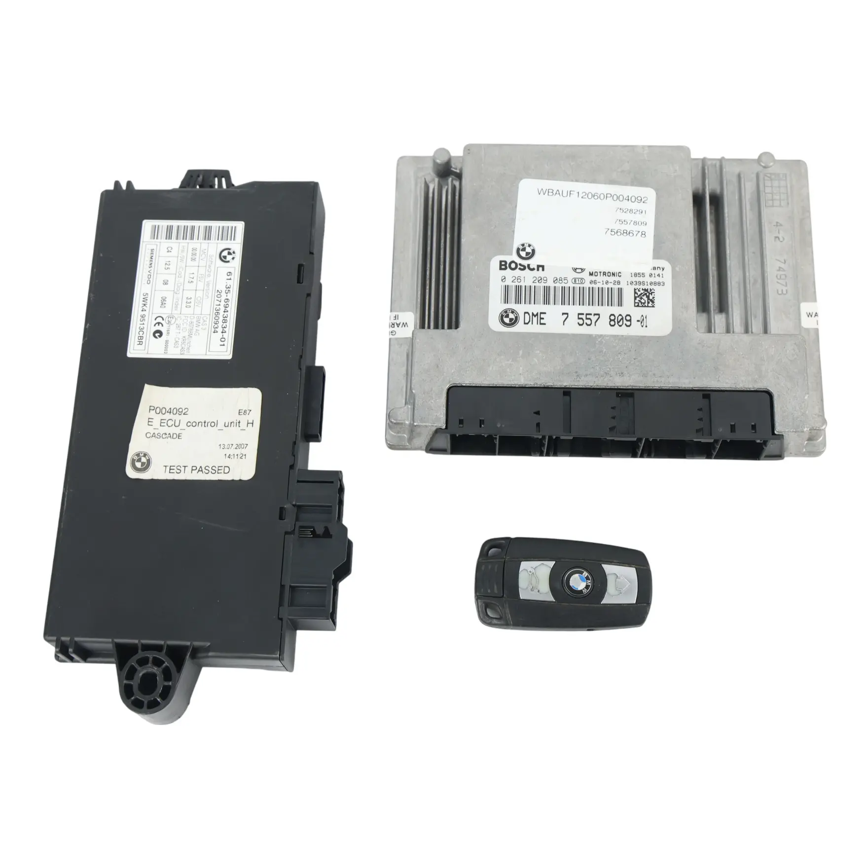 BMW E87 E90 N45 116i 316i Petrol ECU Kit DME 7557809 + CAS 3 + Key Manual 