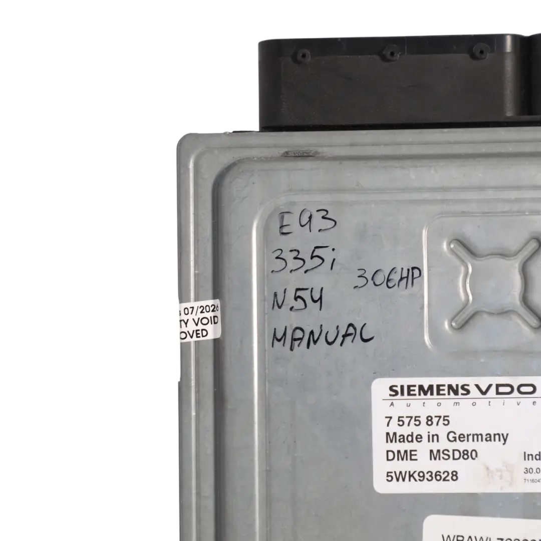 N54 306HP Engine Control Unit Module ECU Manual to BMW E90 E91 E93 335i with Part number 7575875 BMW E90 E91 E93 335i N54 306HP Engine Control Unit Module ECU Manual - SKU 7575875-4 - Part number 7575875