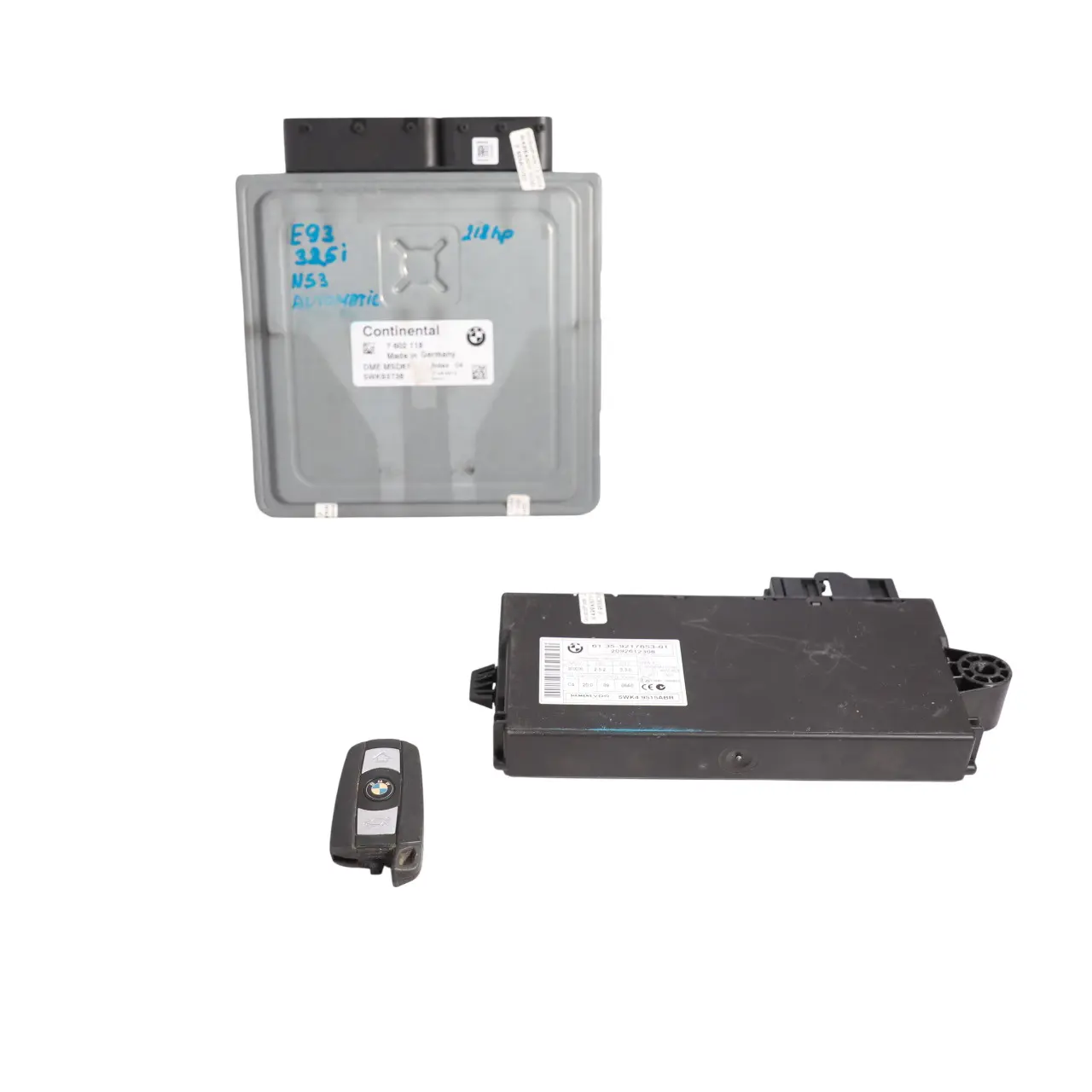 BMW E60 E90 E91 325i 525i N53 218HP ECU DME Kit CAS3 Key 7602118 Automatic