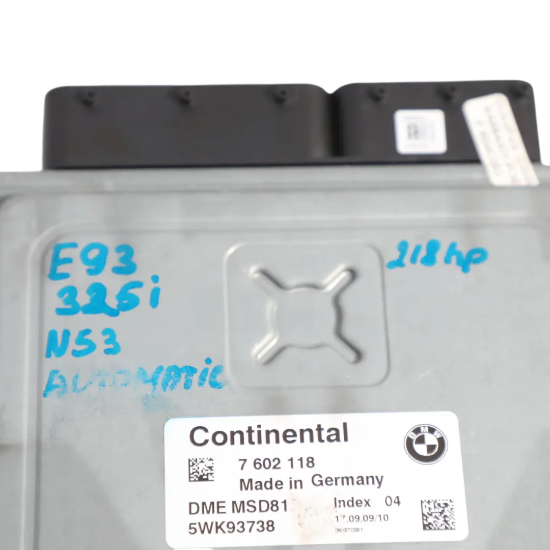 N53 218HP ECU DME Kit CAS3 Key Automatic to BMW E60 E90 E91 325i 525i with Part number 7602118 BMW E60 E90 E91 325i 525i N53 218HP ECU DME Kit CAS3 Key Automatic - SKU 7602118-3 - Part number 7602118