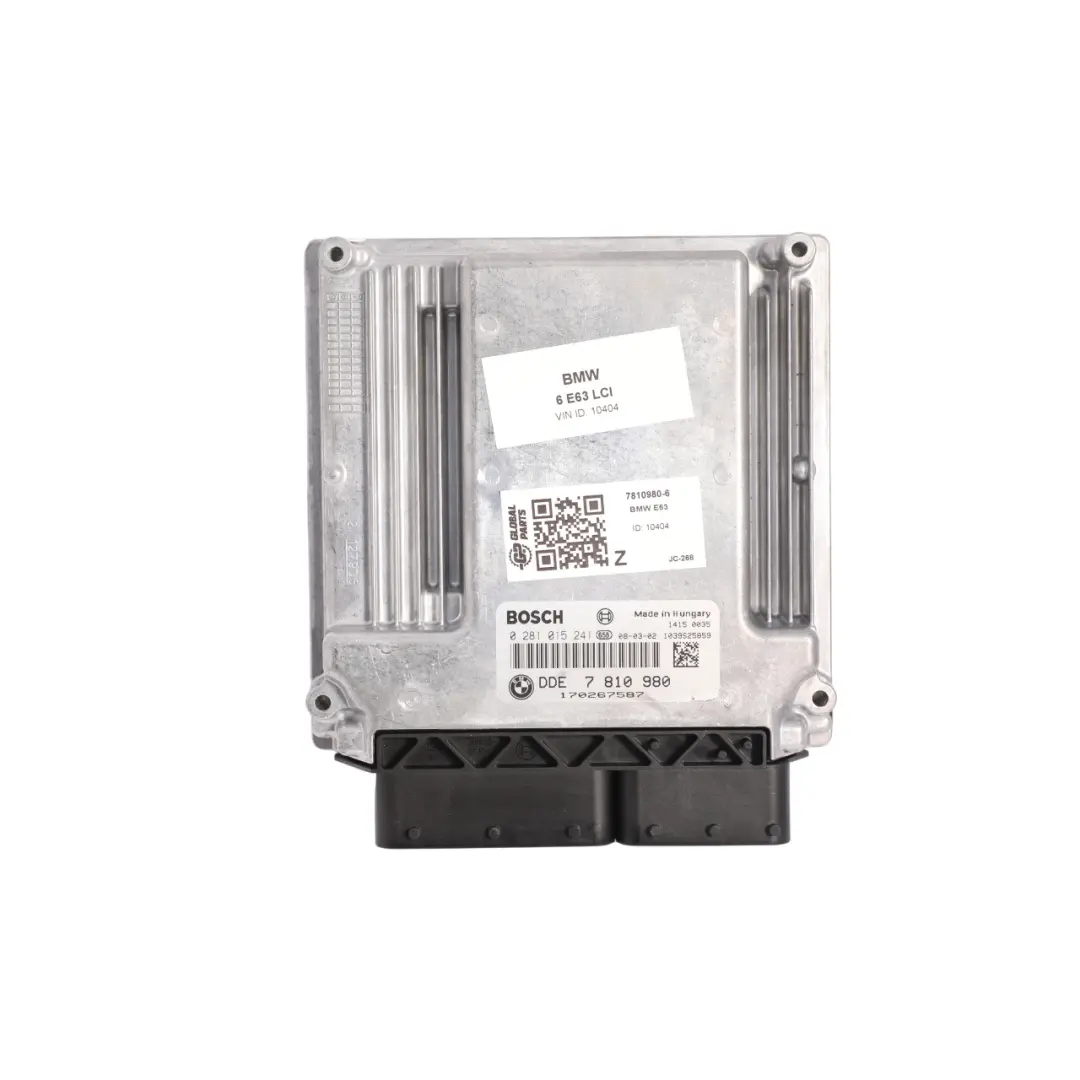 BMW E63 Engine Control Unit Module ECU Kit DDE CAS3 Key 635d 306D5 M57N2 - SKU 7810980-6 - Part number 7810980