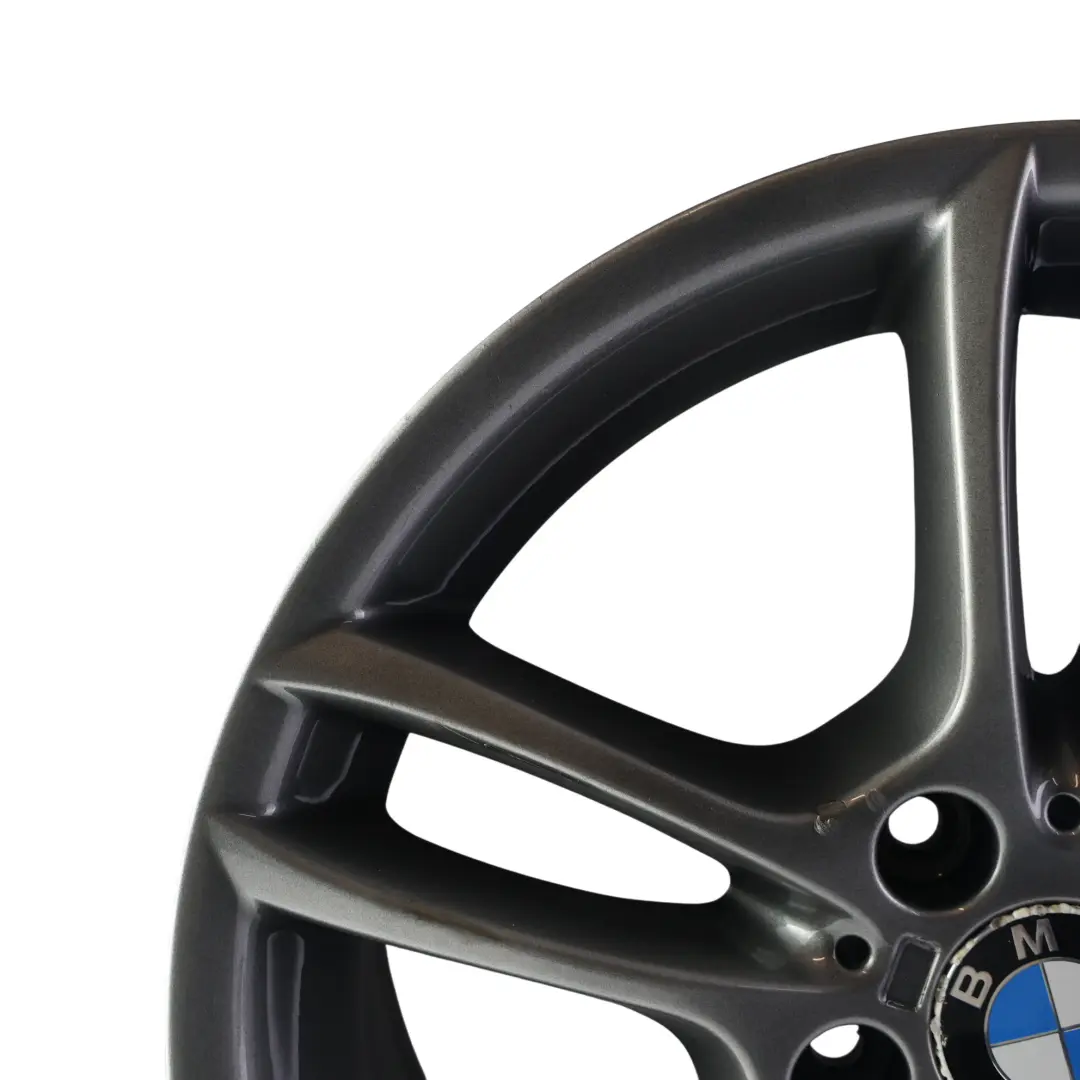 Grey Rear Alloy Wheel Rim 18" M Double Spoke 261 8,5J ET:52 to BMW E81 E87 with Part number 7891051 BMW E81 E87 Grey Rear Alloy Wheel Rim 18" M Double Spoke 261 8,5J ET:52 - SKU 7891051-5 - Part number 7891051