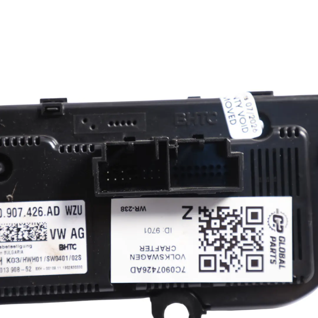 Volkswagen Crafter TR Climate Control Panel Heater A/C Switch - SKU 7C0907426AD - Part number 7C0907426AD
