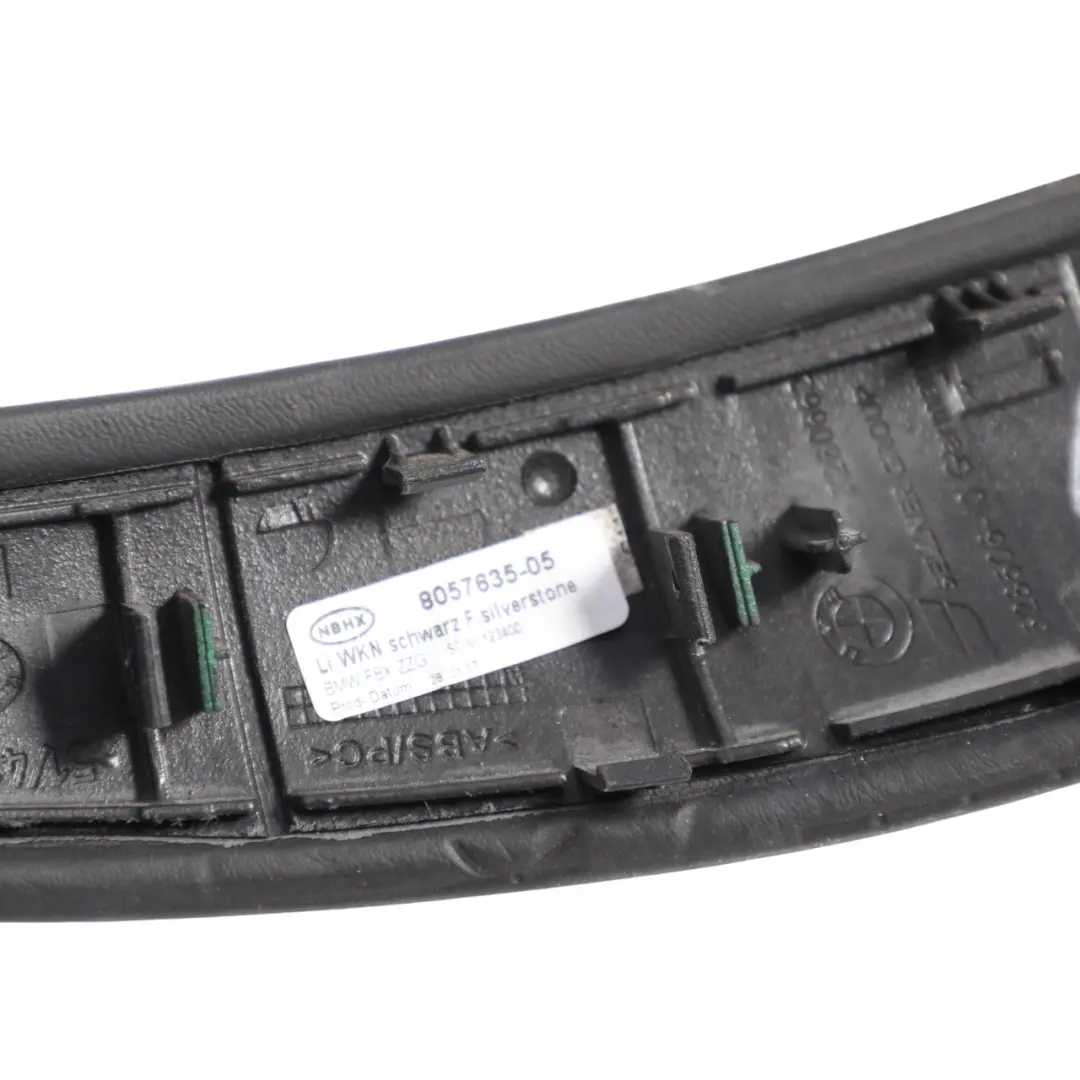 Door Handle Cover Interior Leather Left N/S Black Silverstone to BMW F80 M3 F82 M4 with Part number 8057635 BMW F80 M3 F82 M4 Door Handle Cover Interior Leather Left N/S Black Silverstone - SKU 8057635-1 - Part number 8057635