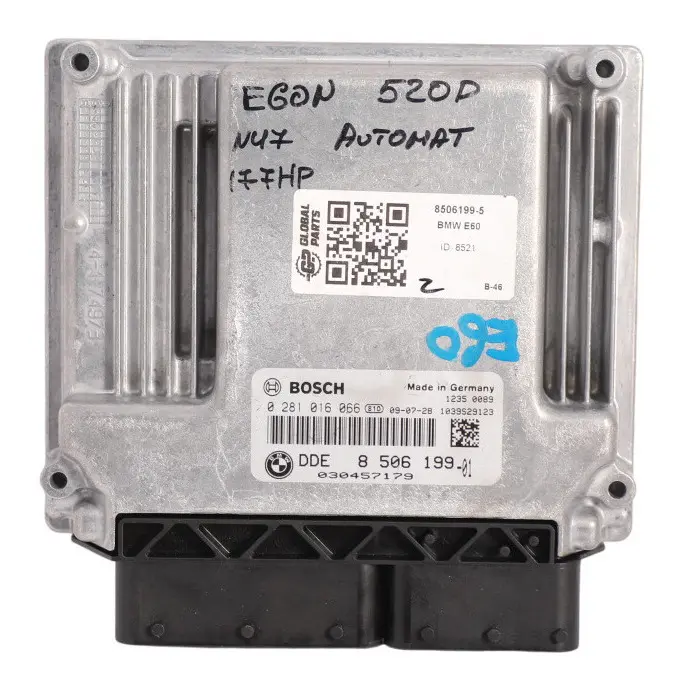 BMW E60 E61 LCI 520d Diesel N47 177HP Engine Module ECU DDE 8506199 Automatic