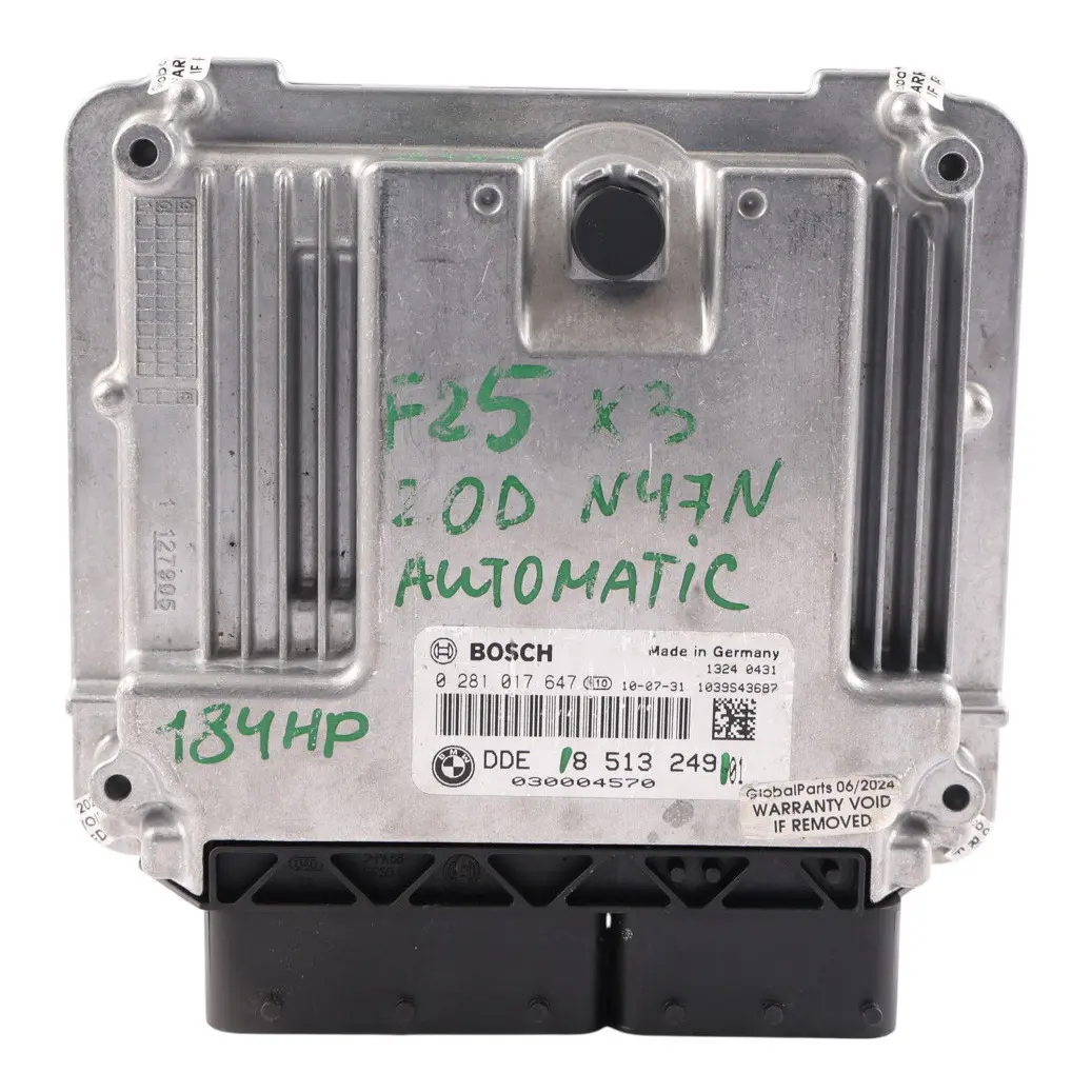 BMW X3 F25 20dX Diesel N47N 184HP Sterownik Silnika ECU DDE 8513249 Automat