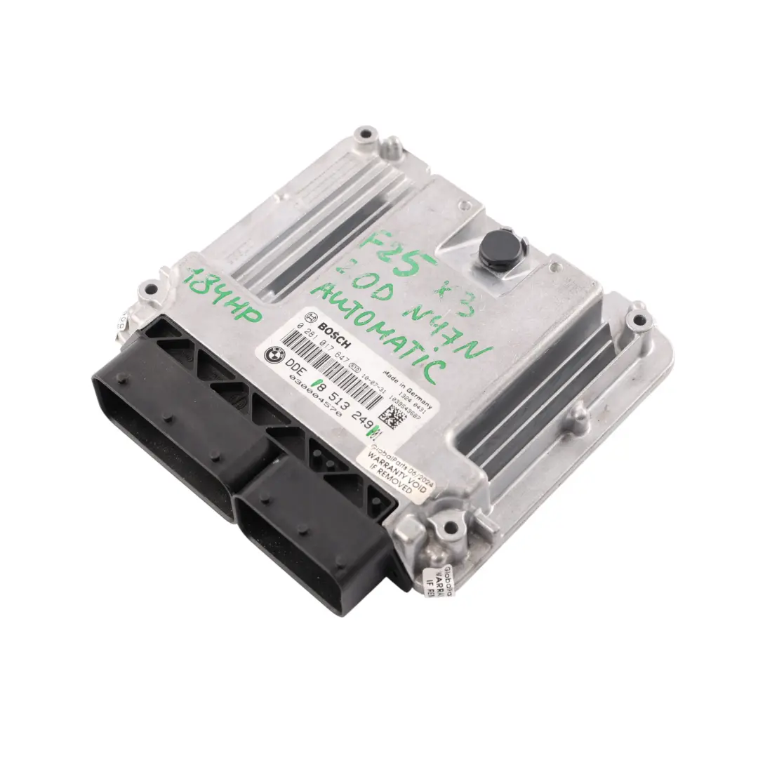 BMW X3 F25 20dX Diesel N47N 184HP Engine Module ECU DDE Automatic - SKU 8513249 - Part number 8513249
