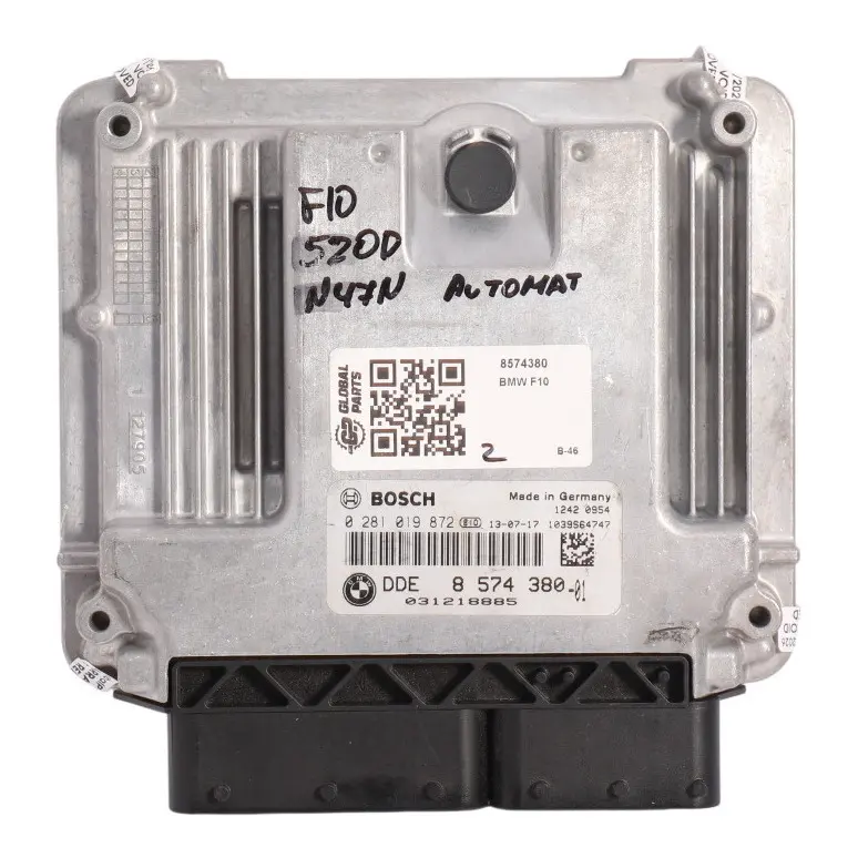 BMW F10 520d N47N 184HP Unidad Control Motor ECU DDE Automático - SKU 8574380 - Número de pieza 8574380