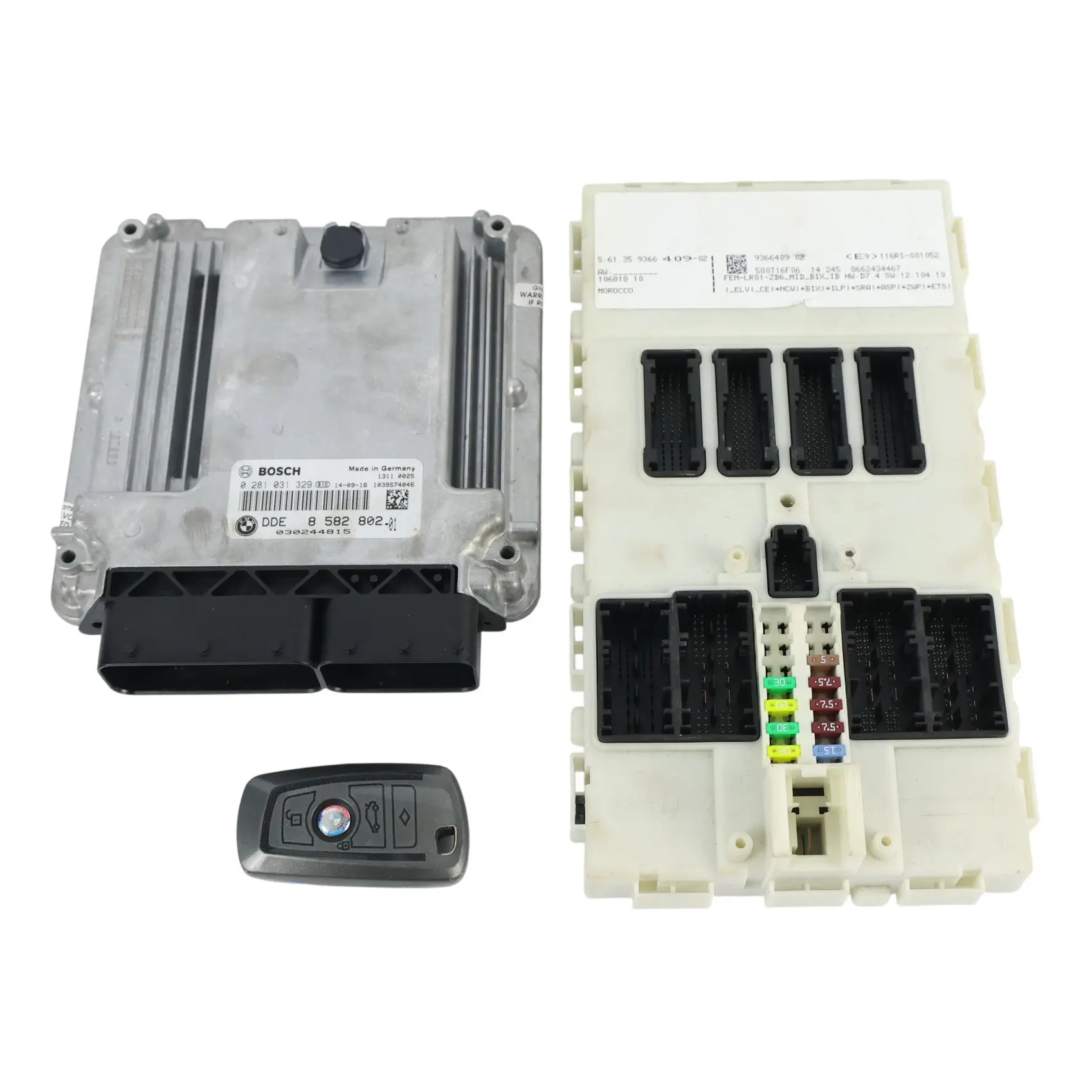 BMW F30 F31 330d N57N 258HP Engine Control Unit ECU Kit DDE 8582802 FEM Key