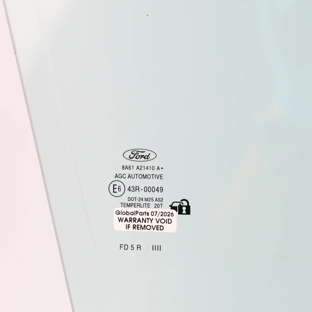 Ford Fiesta Mk7 Front Door Side Window Glass Right O/S AS2 - SKU 8A61-A21410-AC - Part number 8A61-A21410-AC