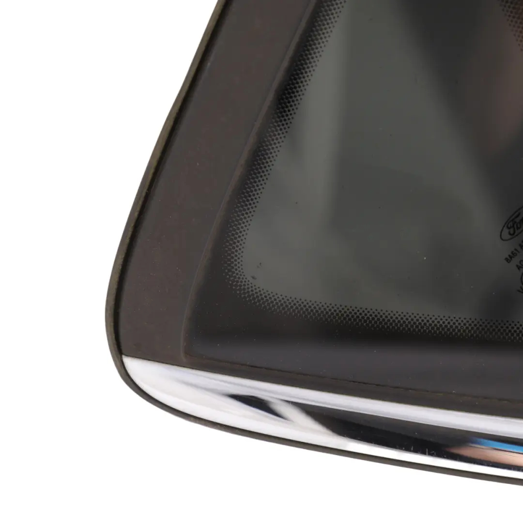 Quarter Glass Window Tinted Chrome Right O/S to Ford Fiesta Mk7 Rear with Part number 8A61-A29750-B Ford Fiesta Mk7 Rear Quarter Glass Window Tinted Chrome Right O/S - SKU 8A61-A29750-B - Part number 8A61-A29750-B