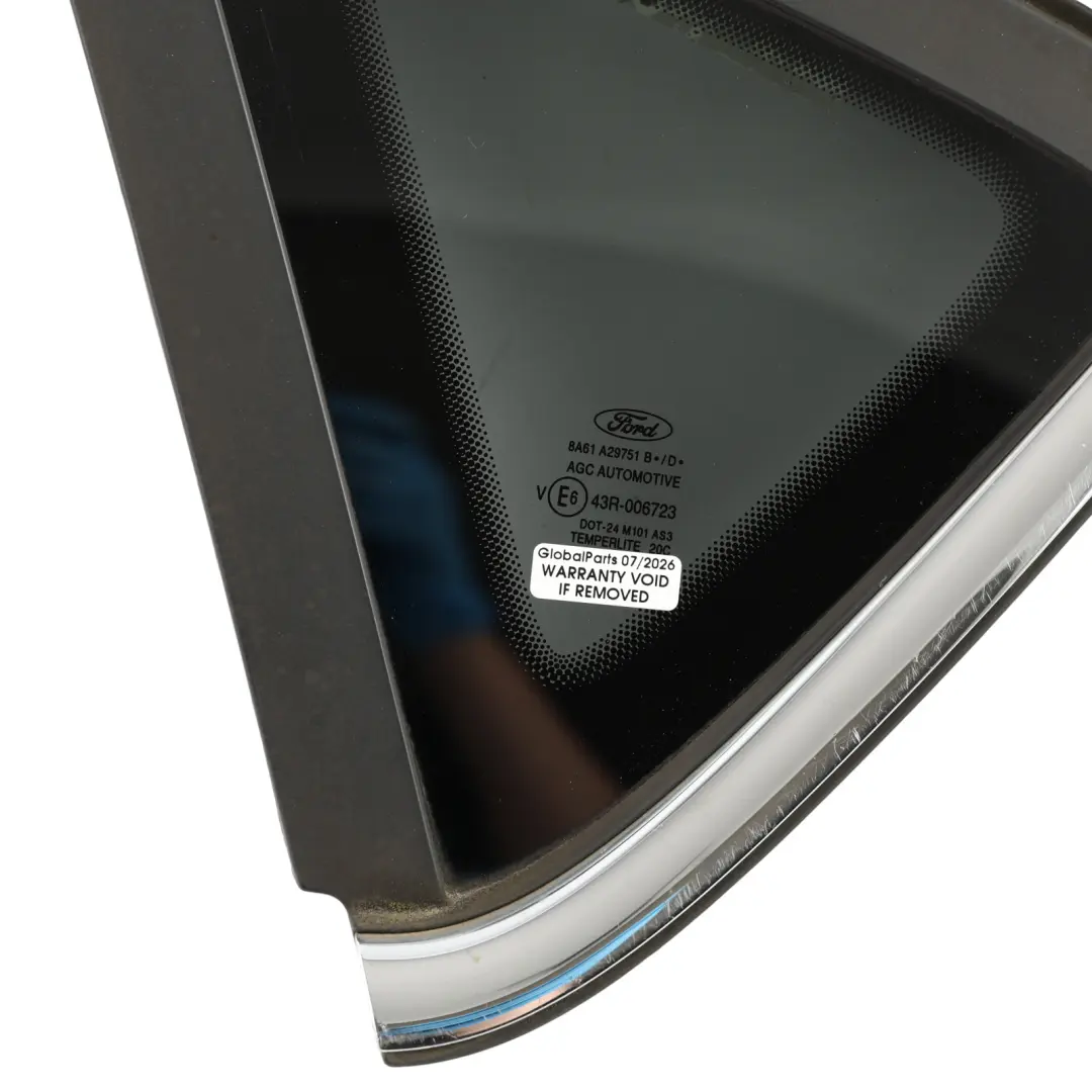 Ford Fiesta Mk7 Rear Quarter Side Window Glass Left N/S AS3 Tinted - SKU 8A61-A29751-B - Part number 8A61-A29751-B