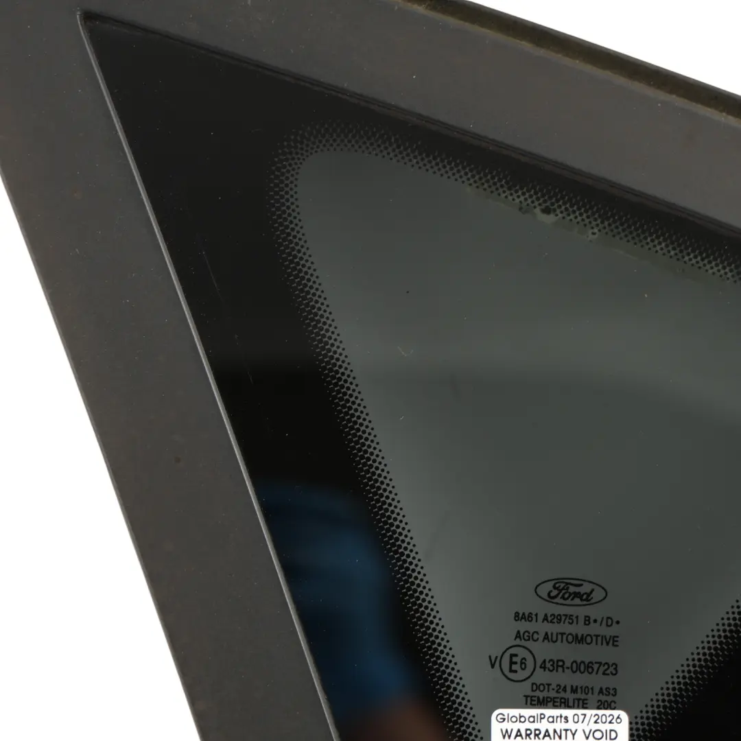 Ford Fiesta Mk7 Rear Quarter Side Window Glass Left N/S AS3 Tinted - SKU 8A61-A29751-B - Part number 8A61-A29751-B