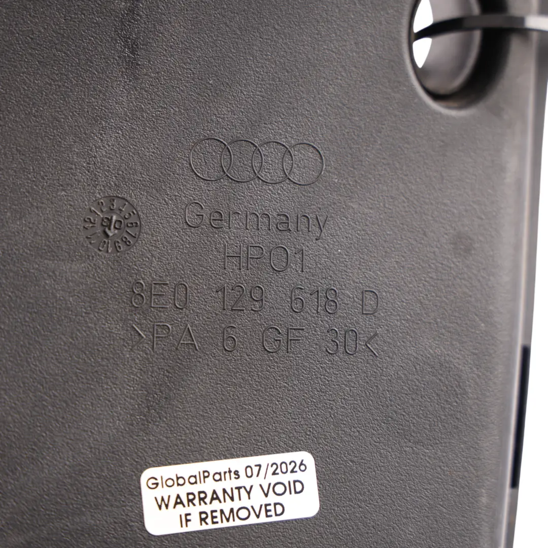 Intake Channel Guide Duct Hose Pipe to Audi A4 B6 B7 Air with Part number 8E0129618D Audi A4 B6 B7 Air Intake Channel Guide Duct Hose Pipe - SKU 8E0129618D - Part number 8E0129618D