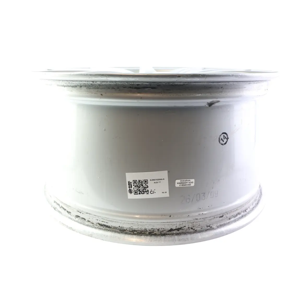Audi TT 8J Llanta Aleación Plata 18" 9J ET:52 10 Radios - SKU 8J0601025AA-6 - Número de pieza 8J0601025AA