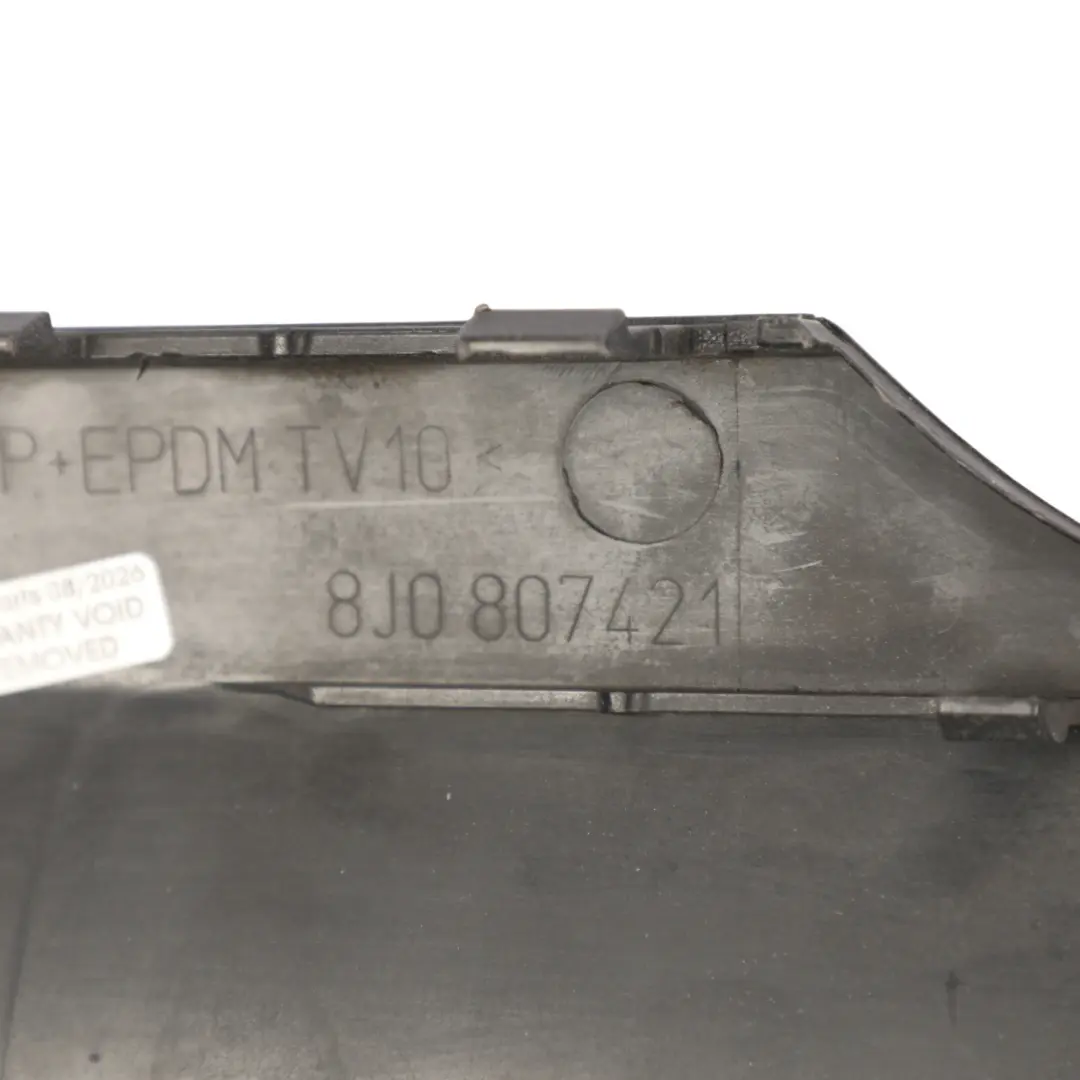 Bumper Cover Panel Trim Moulding Lower Valance to Audi TT 8J Rear with Part number 8J0807421 Audi TT 8J Rear Bumper Cover Panel Trim Moulding Lower Valance - SKU 8J0807421 - Part number 8J0807421