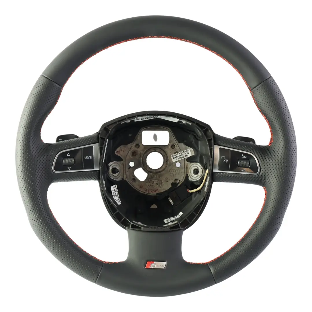 Audi A4 B8 A5 8T Steering Wheel S-Line NEW Black Leather Red Threads - SKU 8K0419091BC-2 - Part number 8K0419091BC