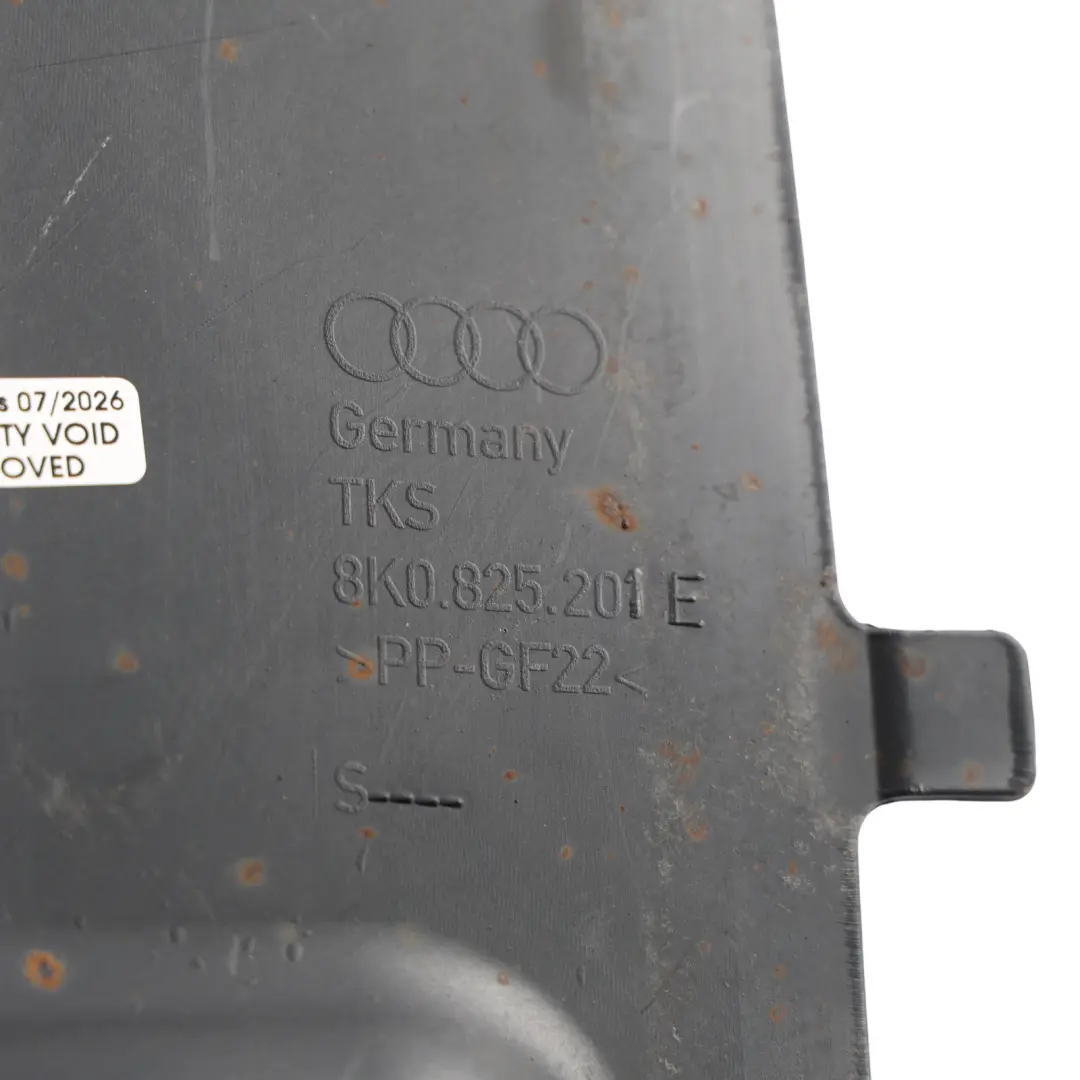 Audi A4 B8 A5 8T Front Underbody Trim Cover Left N/S - SKU 8K0825201E - Part number 8K0825201E