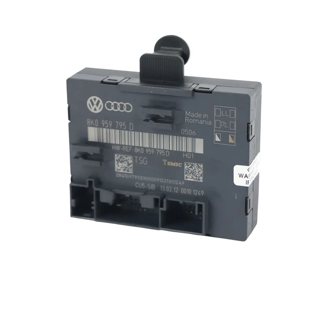 Audi A4 S4 8K A5 Q5 Modulo Controllo Porta Posteriore Sinistro Destro - SKU 8K0959795D - Numero di parte 8K0959795D