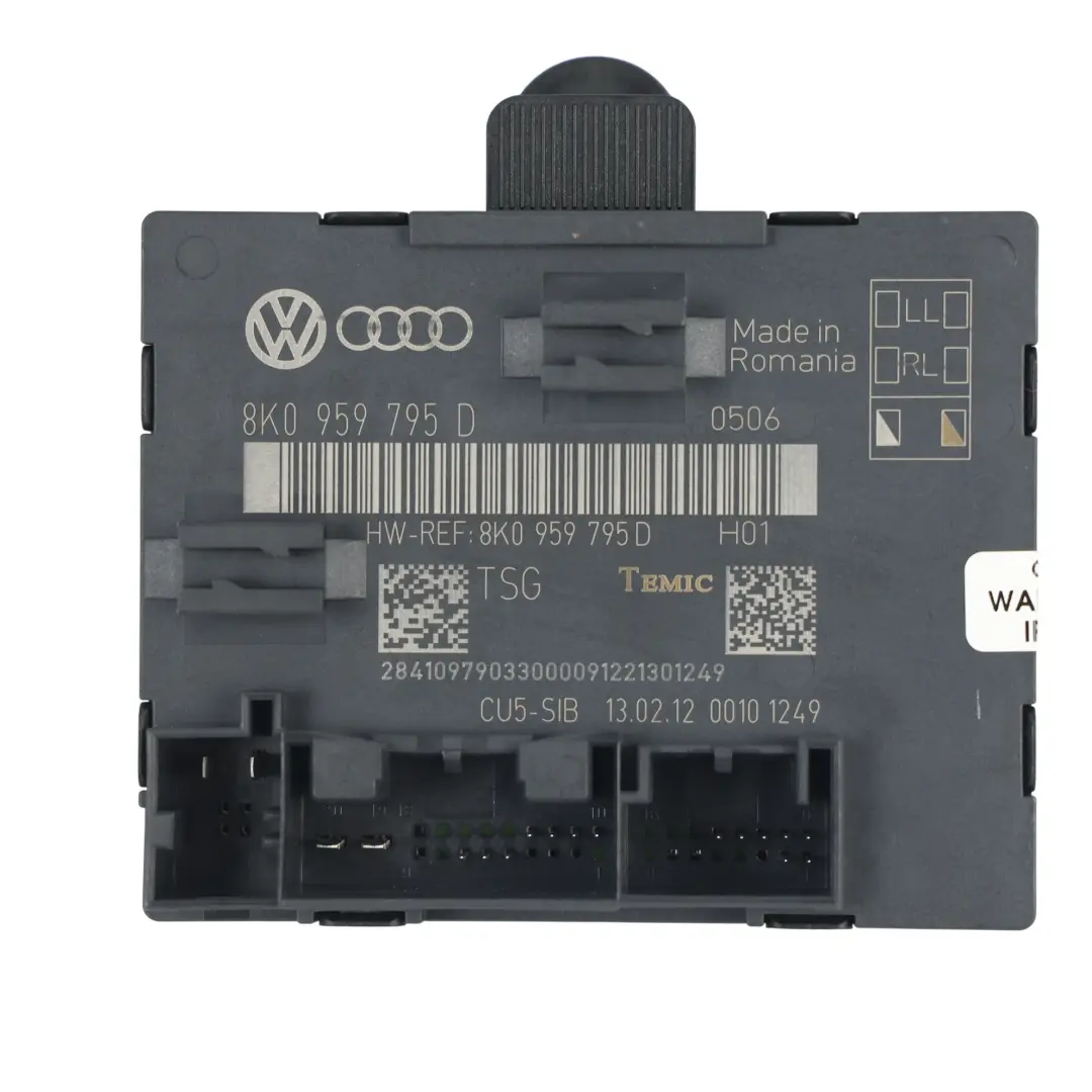 8K A5 Q5 Modulo Controllo Porta Posteriore Sinistro Destro per Audi A4 S4 con numero di parte 8K0959795D Audi A4 S4 8K A5 Q5 Modulo Controllo Porta Posteriore Sinistro Destro - SKU 8K0959795D - Numero di parte 8K0959795D