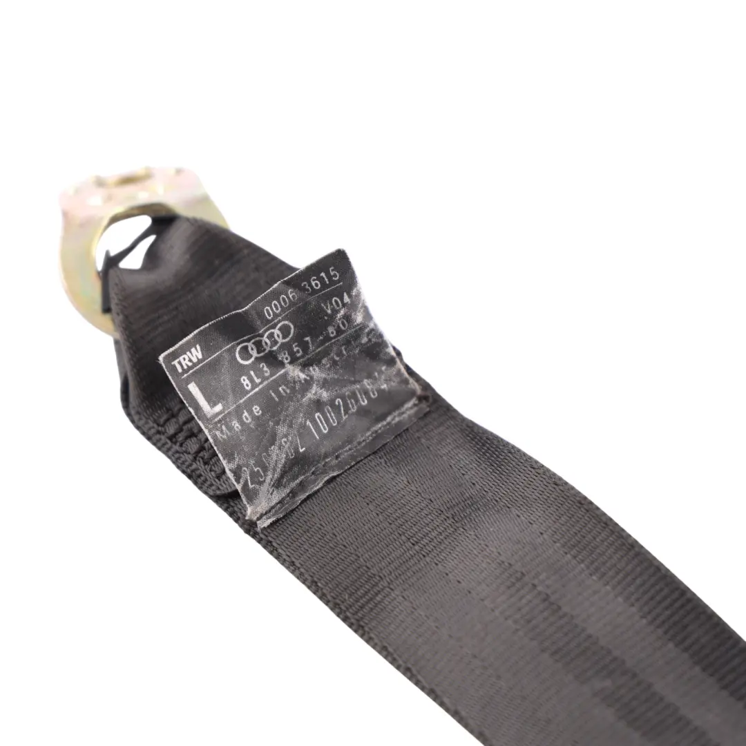 Audi A3 S3 8L 3 Door Rear Bench Seat Belt Black Left N/S - SKU 8L3857805 - Part number 8L3857805