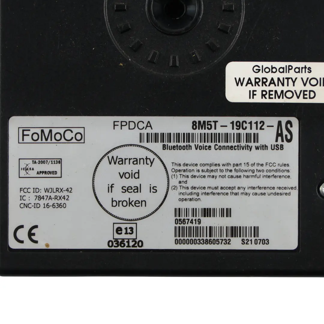 Ford Focus MK3 Kuga MK1 Modulo Unità Controllo Vocale Bluetooth - SKU 8M5T-19C112-AS - Numero di parte 8M5T-19C112-AS
