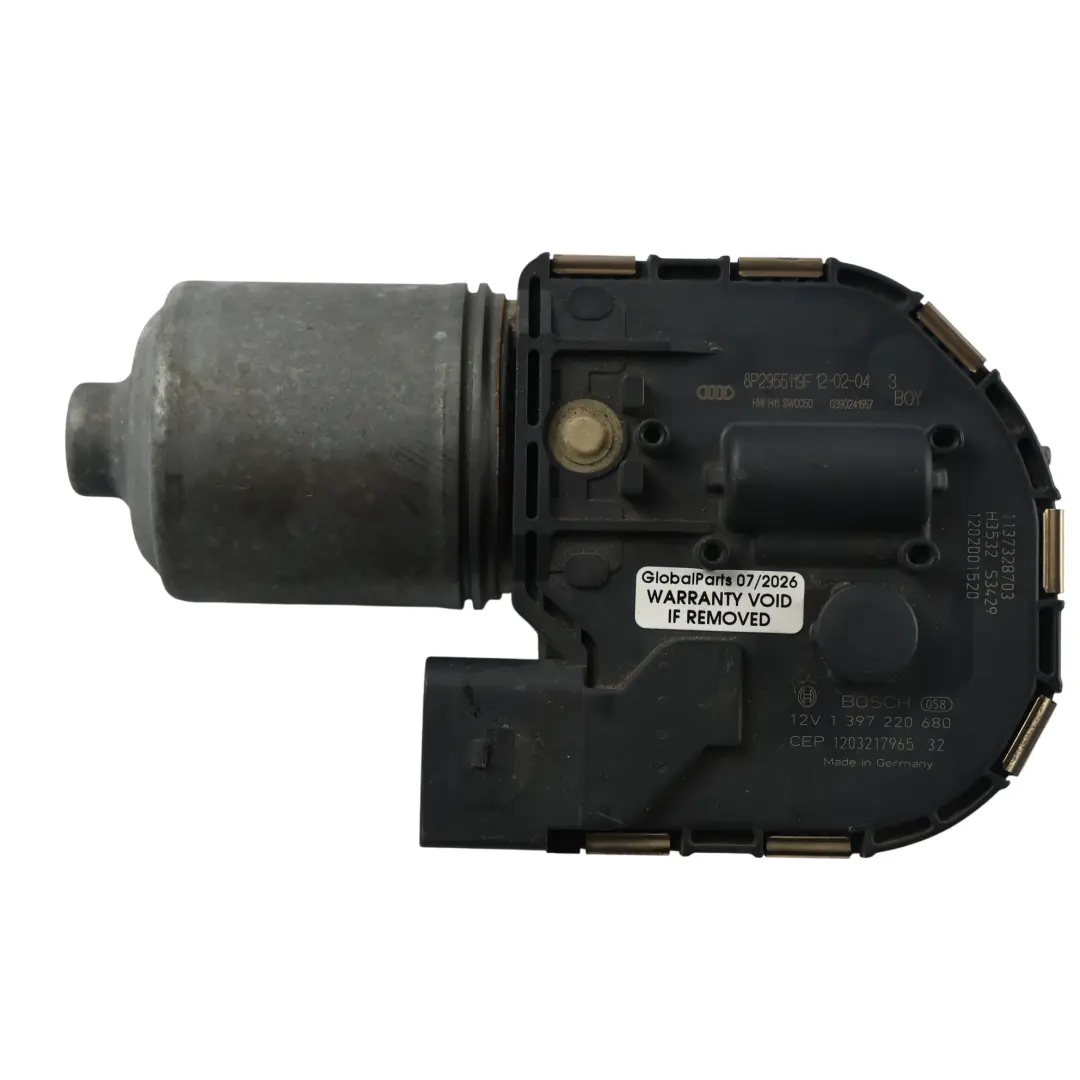 Windscreen Front Wiper Motor Assembly to Audi A3 8P with Part number 8P2955119F Audi A3 8P Windscreen Front Wiper Motor Assembly - SKU RHD-8P2955119F - Part number 8P2955119F
