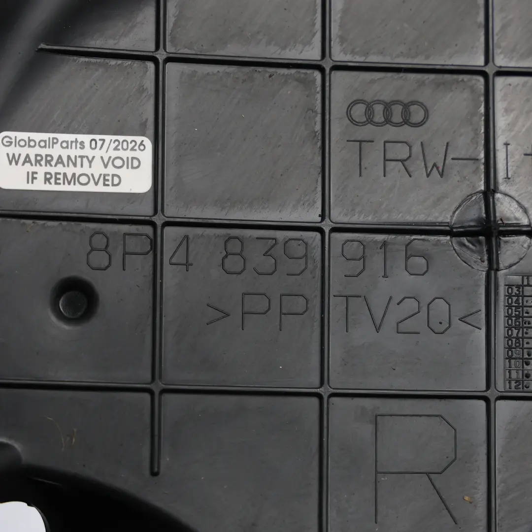 Audi A3 S3 RS3 8P Copertura Antipolvere Porta Posteriore Destra - SKU 8P4839916 - Numero di parte 8P4839916
