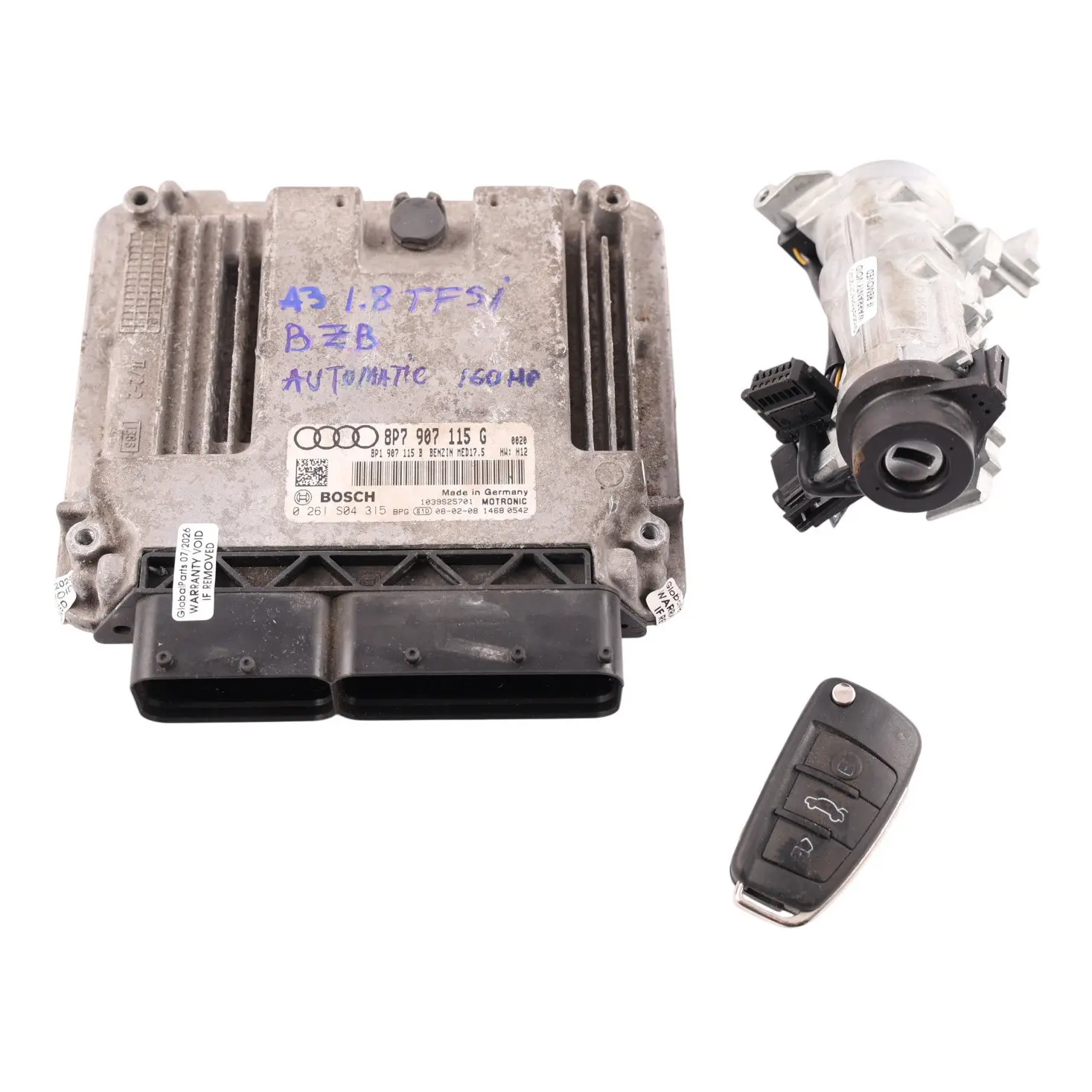 Audi A3 8P 1.8 TFSI BZB 160HP Engine Control Unit ECU Kit 8P7907115G Automatic