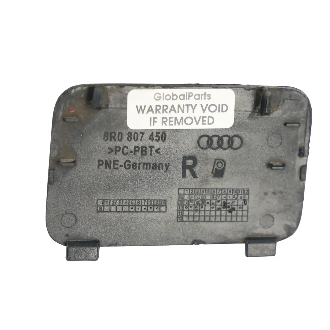 Audi Q5 8R Tapa Gancho Remolque Trasero Derecho Negro Phantom Z9Y - SKU 8R0807450-PHB - Número de pieza 8R0807450