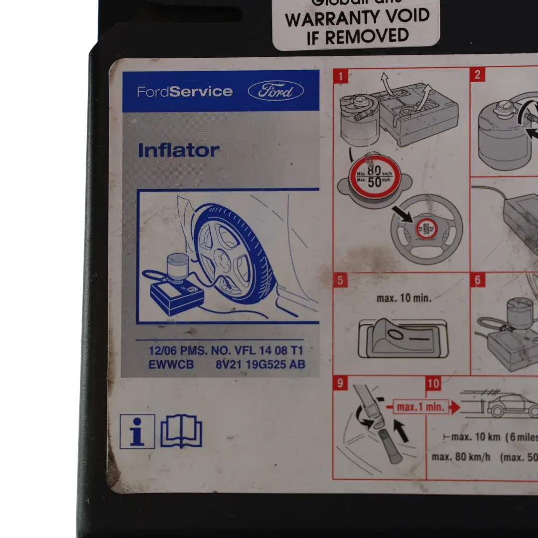Ford B-Max MK1 Puma CF7 Compressore Pneumatici Emergenza 8V211-9G525-AB - SKU 8V2119G525AB - Numero di parte 8V2119G525AB